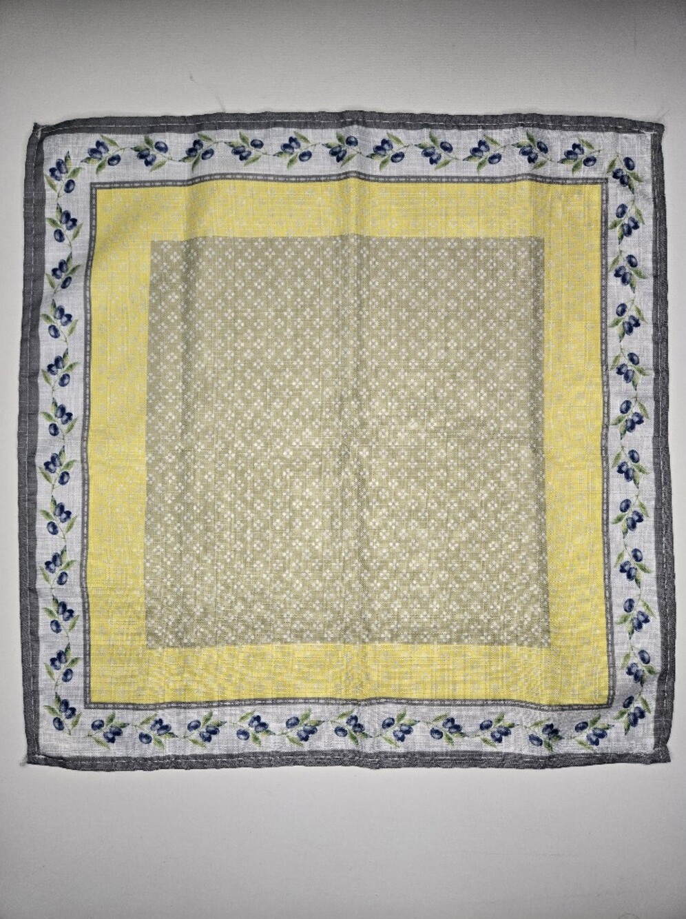 Yellow & Olive Floral Border Bandana